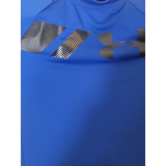 Under Armour Cool Gear Shirt Men's Small Blue Moisture Wicking Logo High Neck - Picture 5 of 6